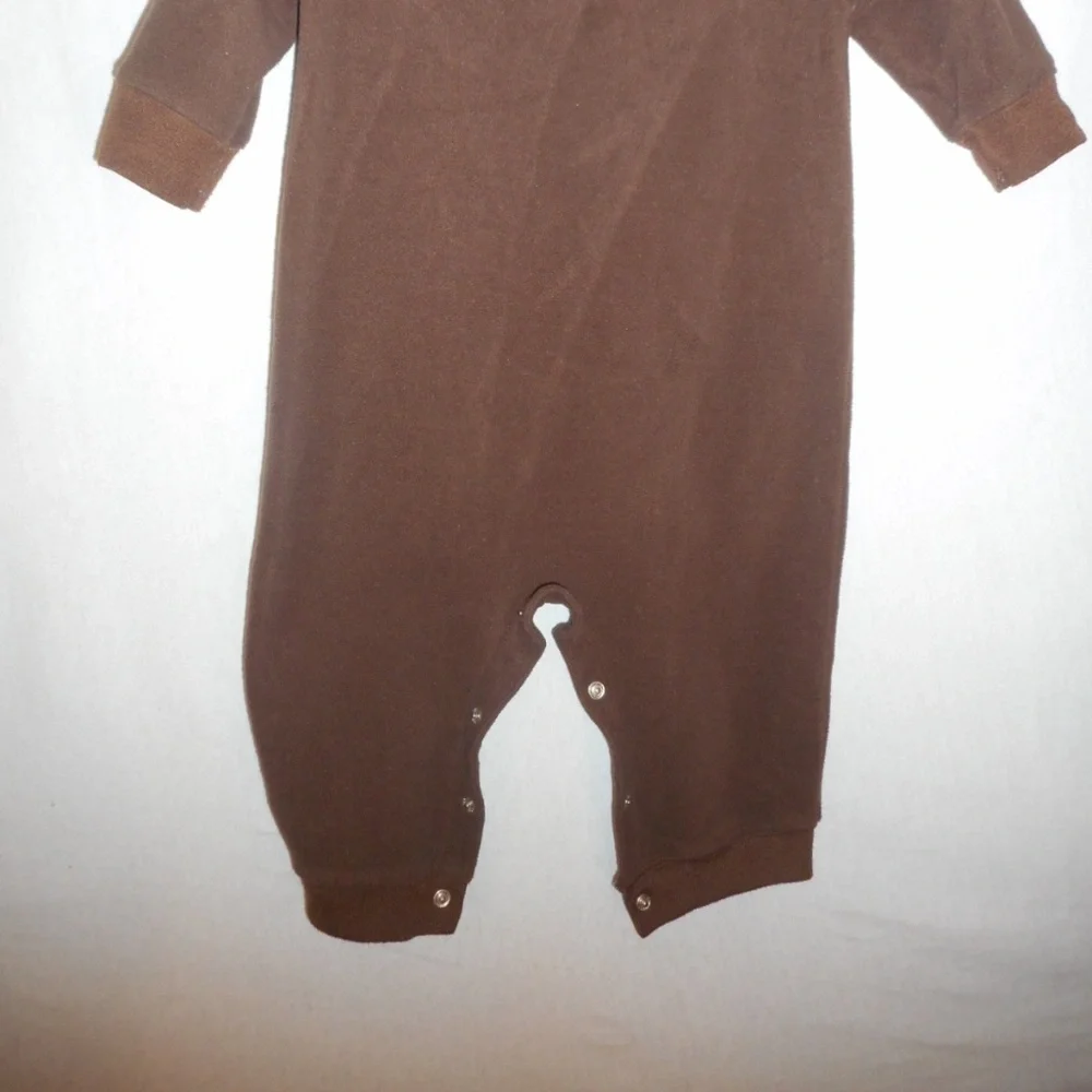 Carter's Size 12M one piece brown fleece pajamas